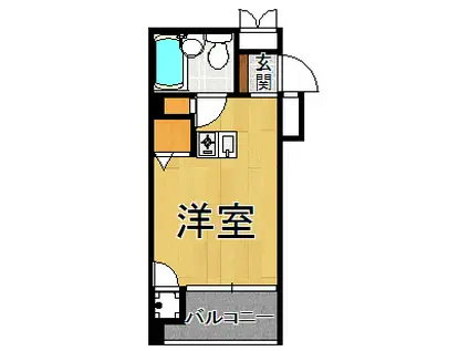 キューブ武庫川Ⅵ(ワンルーム/3階)の間取り写真
