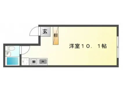 JPアパートメント吹田IV(ワンルーム/3階)の間取り写真