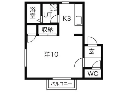 SERENE供米田II(1K/2階)の間取り写真