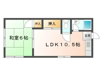 林アパート(1DK/1階)の間取り写真