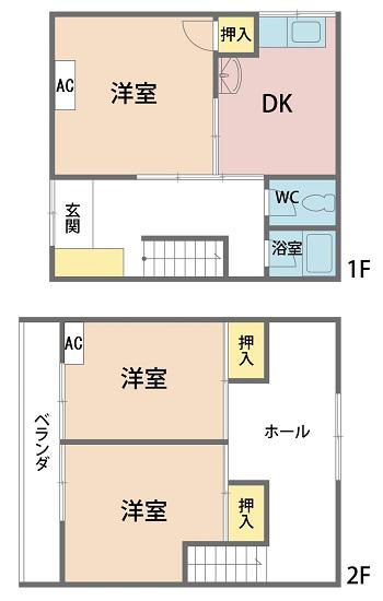 コーポ純(3DK/2階)の間取り写真