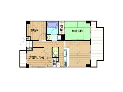 スカイビュウ11(2SDK/11階)の間取り写真