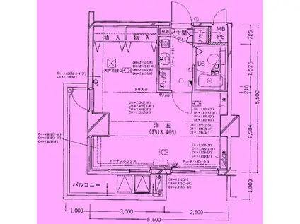 ベルエール方南町(ワンルーム/6階)の間取り写真