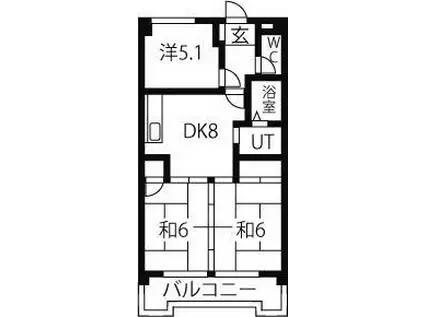 第一山田ビル(3LDK/2階)の間取り写真
