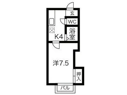 HIIRAGI神田町(1K/2階)の間取り写真