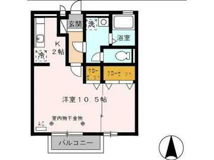 メゾン左富士(1K/2階)の間取り写真