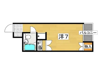 サウスコート(ワンルーム/2階)の間取り写真