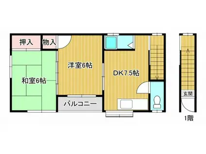 大可アパート(2DK/2階)の間取り写真