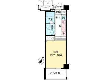 フィシオ笹塚(1K/4階)の間取り写真