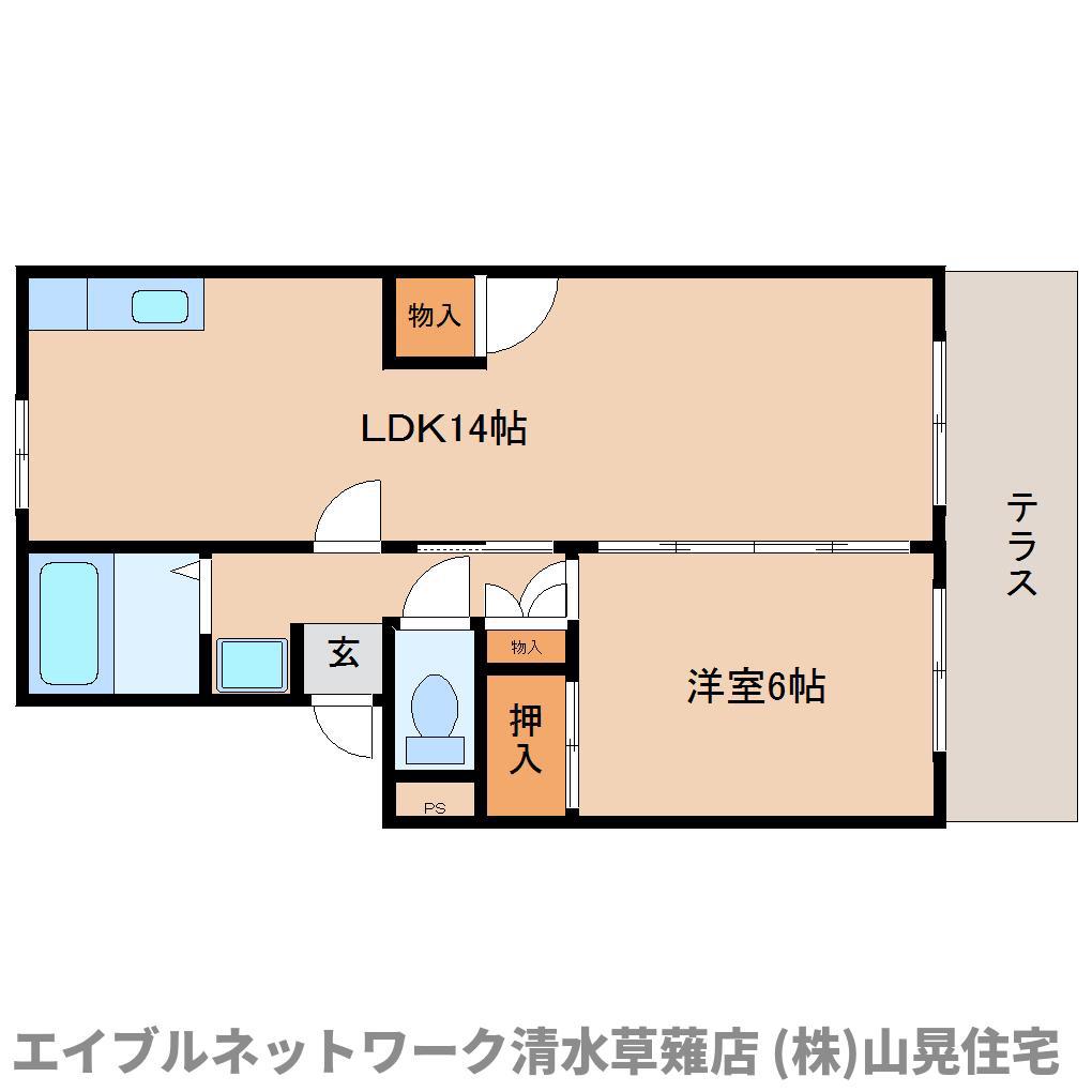 プレジール長崎(1LDK/1階)の間取り写真