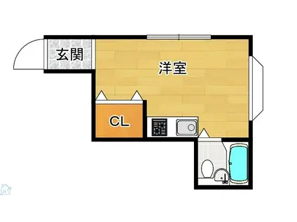 JPアパートメント東淀川(ワンルーム/3階)の間取り写真