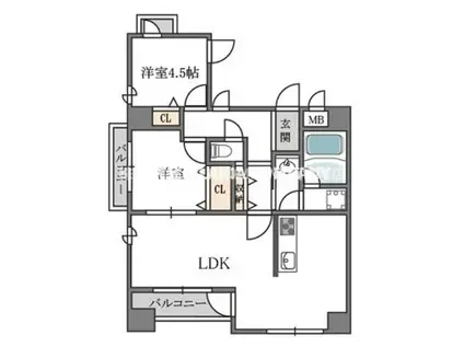 トータス西天満(2LDK/10階)の間取り写真