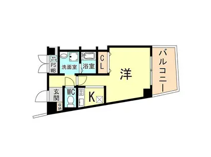 MS GRANDE MINATO MOTOMACHI(1K/11階)の間取り写真