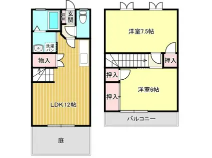 MKハイツ2号館(2LDK/1階)の間取り写真