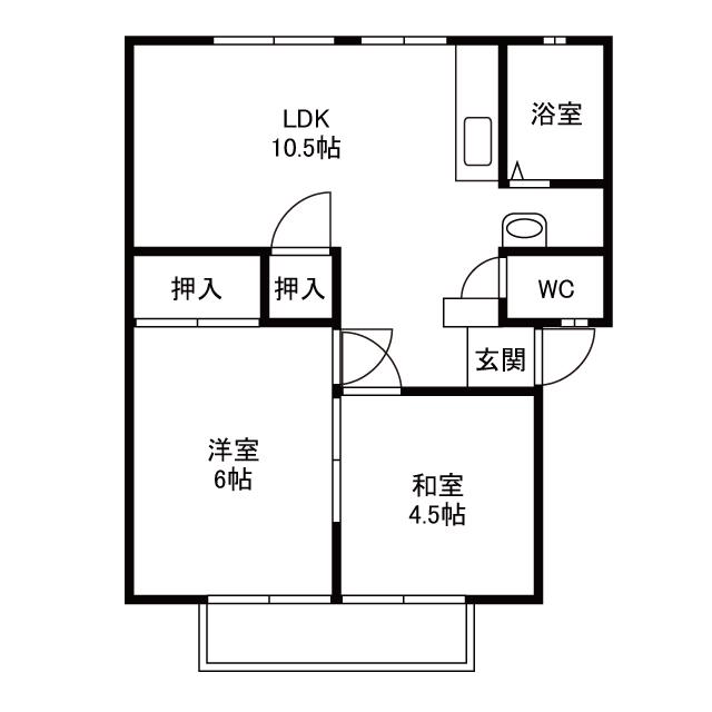 パナハイツ奈良(2LDK/2階)の間取り写真