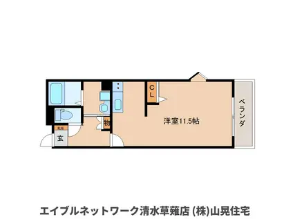 プエルタ・デル・ソル(ワンルーム/2階)の間取り写真