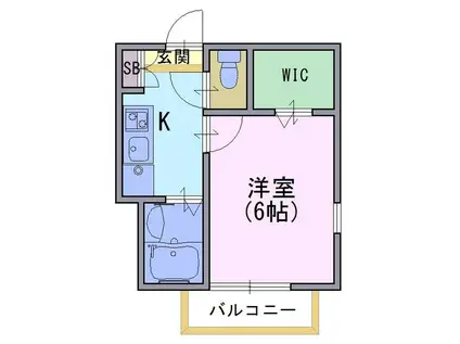 ハイツエクセレンス1(1K/2階)の間取り写真