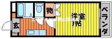 ツインズ土田A(1K/3階)の間取り写真