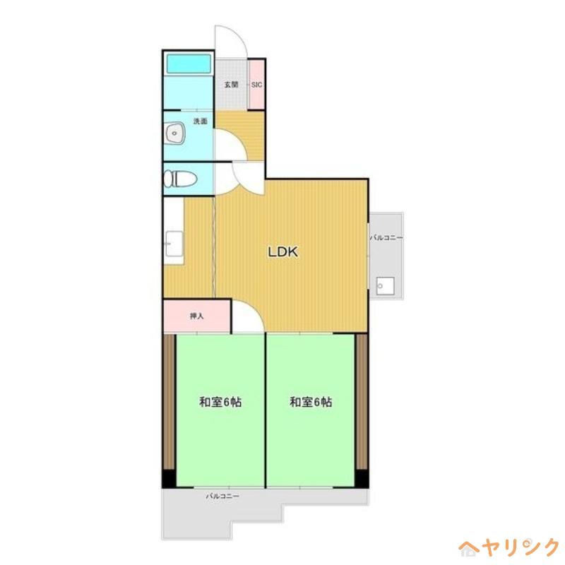 第二日吉ビル(2LDK/4階)の間取り写真