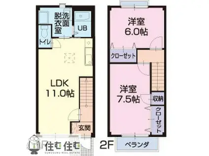 BRANCHEDREAMIII(2LDK/1階)の間取り写真