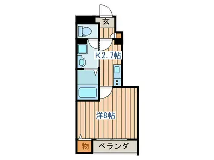 グランリュクス八乙女中央(1K/1階)の間取り写真