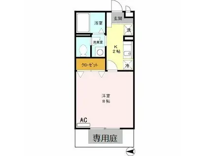 ネオコーポ・アイ(1K/1階)の間取り写真