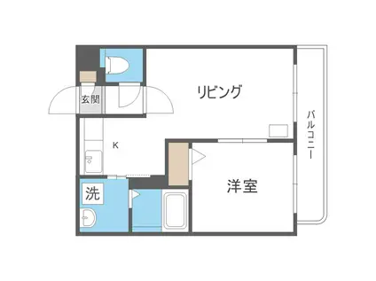 栄通銀座パレス(1LDK/3階)の間取り写真
