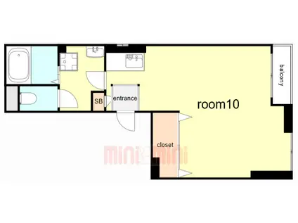 原田ビル(ワンルーム/2階)の間取り写真