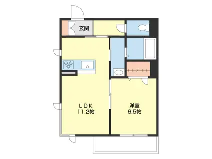BEREO吹屋町(1LDK/2階)の間取り写真