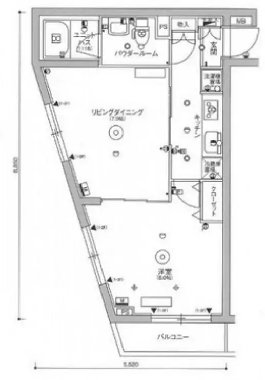 スカイコート品川パークサイドIII 1階階 間取り
