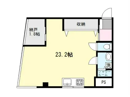 平岡ビル(ワンルーム/3階)の間取り写真