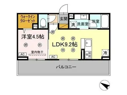 コニフェールIII(1LDK/2階)の間取り写真