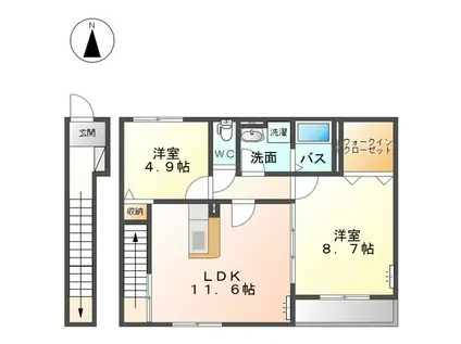 フォレストIII(2LDK/2階)の間取り写真