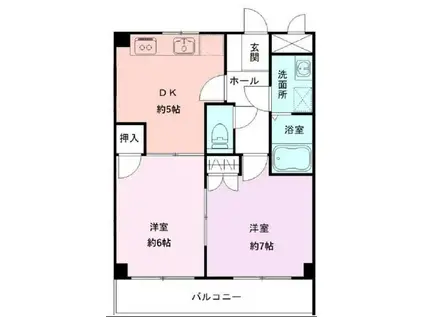 グランエグゼ(2DK/1階)の間取り写真