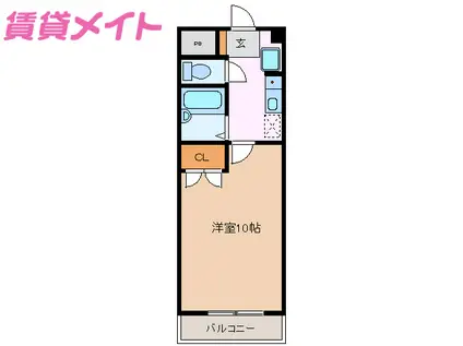 エルフィン(1K/4階)の間取り写真