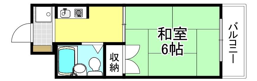 サンジョイフル谷口(1K/2階)の間取り写真