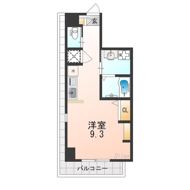 住吉橋町エヌエム・スワサント・ディス(ワンルーム/8階)の間取り写真