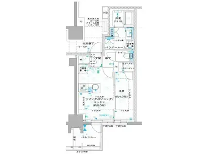 オーパスレジデンス中板橋(1LDK/2階)の間取り写真