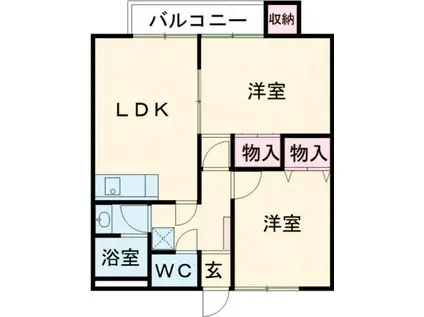 北條マンション(2LDK/3階)の間取り写真