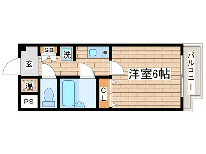 オーシャン・ゾーン(1K/3階)の間取り写真