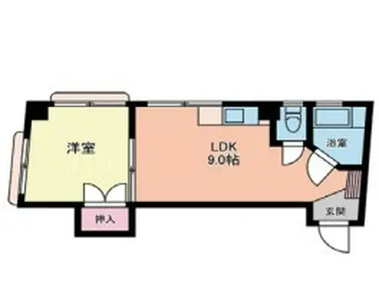 カブラギ第2マンション(1LDK/3階)の間取り写真