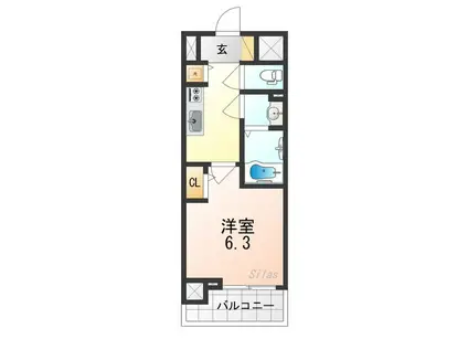 エスリード大阪平野プライム(1K/5階)の間取り写真