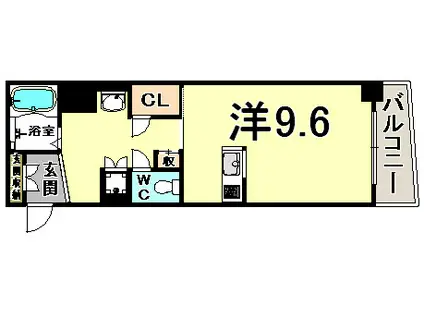 アスヴェルみなと元町OCEANFRONT(ワンルーム/4階)の間取り写真