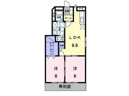 エクセル58A(2LDK/1階)の間取り写真