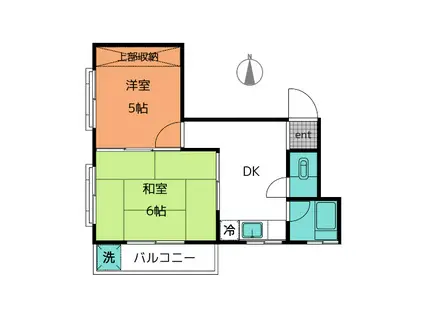 今田ビル(2DK/5階)の間取り写真