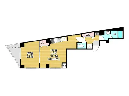 THE HOUSE MINOWA(1LDK/8階)の間取り写真