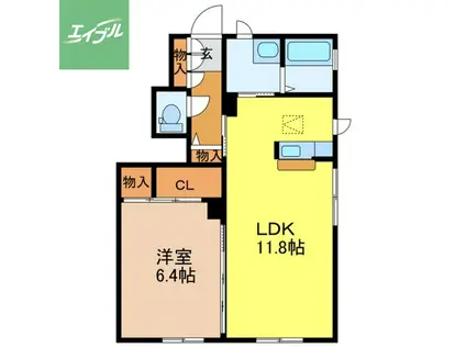サンフラワー(1LDK/1階)の間取り写真