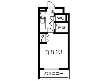 コーラル観月(1K/3階)の間取り写真