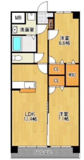 第33上野ビル(2LDK/3階)の間取り写真