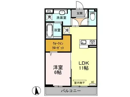 セブン アウルズ II(1LDK/3階)の間取り写真